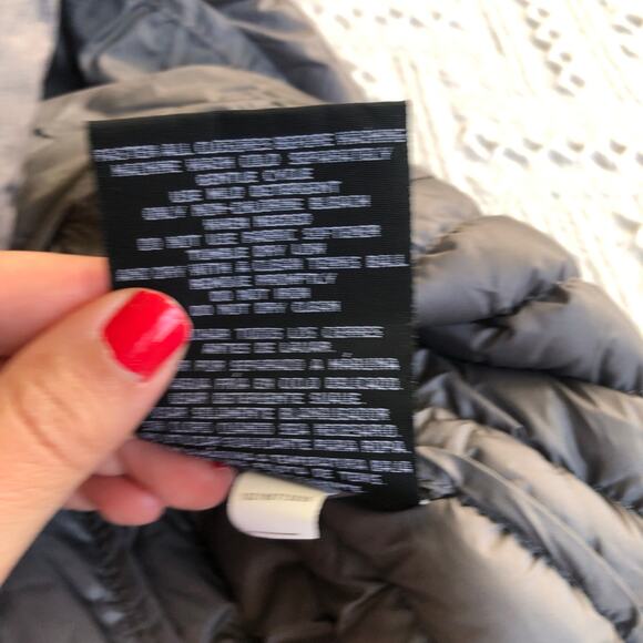 Heat Keep Down Filled Hooded Puffer Jacket Women's Small Gray Packable Gorpcore - Picture 7 of 9